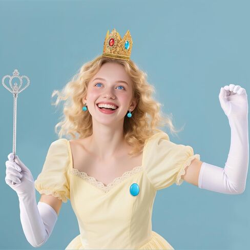 إبداعات Spooktacular 5 قطع من إكسسوارات تاج الأميرة، مجموعة زي الأميرة مع عصابة رأس تاج وعصا وقفازات وأقراط وعصا بروش للنساء في حفلات الهالوين التنكرية in Saudi Arabia