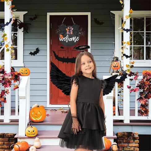 Angle Wings, Angel Wings Costume Women Girls Kids Accessories with Halo Headband and Wand for Halloween Party Cosplay in Kuwait