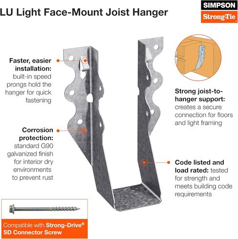 Simpson Strong Tie LU28 20-Gauge 2x8 Face Mount Joist Hanger 100-per box in Saudi Arabia