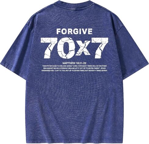 Graphic Tees Summer Novelty Women Men Cotton Oversized Seven Number Element Christian Washed T-Shirt in Kuwait