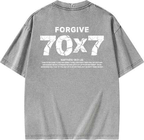 Graphic Tees Summer Novelty Women Men Cotton Oversized Seven Number Element Christian Washed T-Shirt in Kuwait