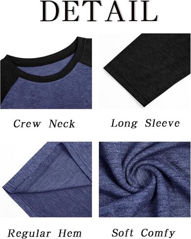 Runcati Mens Baseball Shirt Casual Raglan Long Sleeve Crewneck Graphic T-Shirt Lightweight Vintage Tops in Saudi Arabia