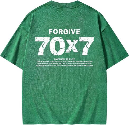 Graphic Tees Summer Novelty Women Men Cotton Oversized Seven Number Element Christian Washed T-Shirt in Kuwait