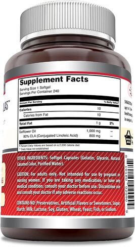 Amazing Formulas CLA 1000mg 120 Softgels Supplements | Conjugated Linoleic Acid | Non-GMO | Gluten Free in Kuwait