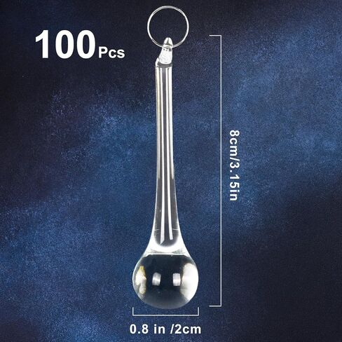 Whaline 40Pcs Crystal Hanging Ornaments 3 Inch Clear Teardrop Chandelier Decor Glass Hanging Ornaments for Christmas Tree Decorations Party Home Decor in Saudi Arabia