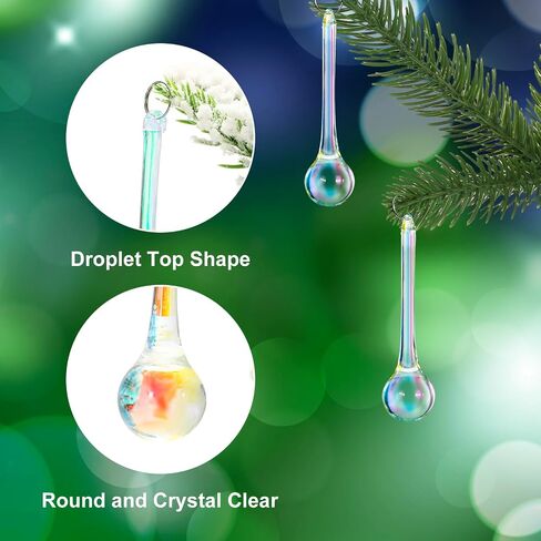 Whaline 40Pcs Crystal Hanging Ornaments 3 Inch Clear Teardrop Chandelier Decor Glass Hanging Ornaments for Christmas Tree Decorations Party Home Decor in Saudi Arabia