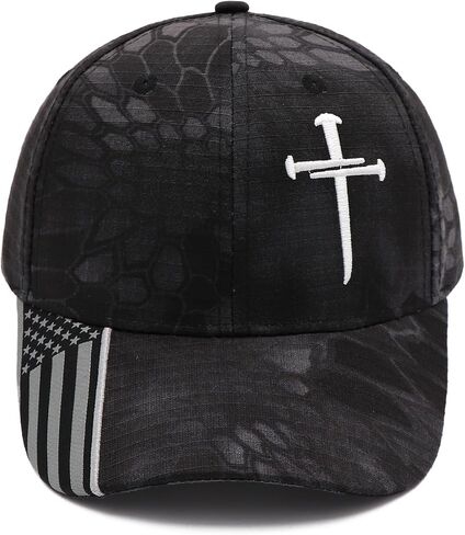 Jesus 3 Nail Cross Adjustable Baseball Cap with American Flag Hats for Men and Women Christian Gifts in Saudi Arabia