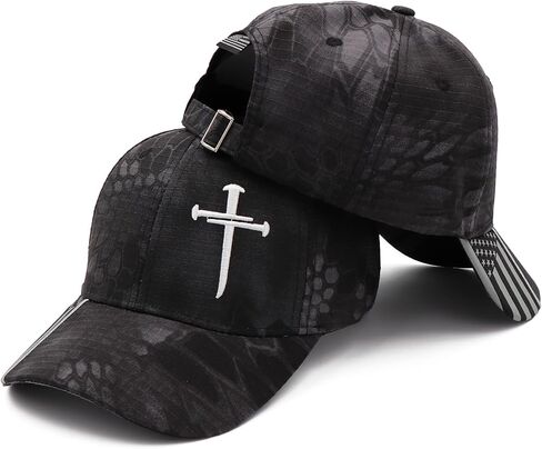 Jesus 3 Nail Cross Adjustable Baseball Cap with American Flag Hats for Men and Women Christian Gifts in Saudi Arabia