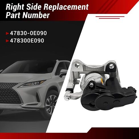 Rear Brake Caliper with Actuator Fit for Lexus 2016-2022 RX350 RX450h 3.5L Right Passenger Side Caliper Replaces# 47830-0E090 in Saudi Arabia
