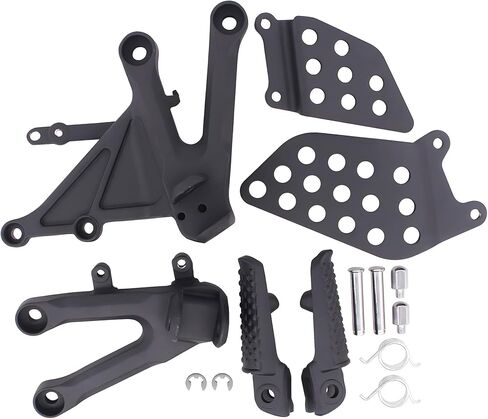 Motorcycle Front Rider Footrest Foot Pegs Bracket Set for Honda CBR1000RR 2004-2007 2006 2005 (Black) in Saudi Arabia