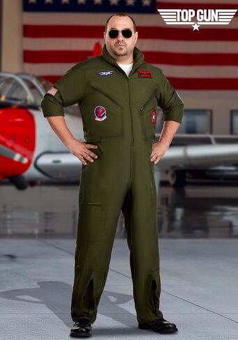 Deluxe Top Gun Flight Suit Costume for Men - Adult Fighter Pilot Uniform Jumpsuit - Top Gun Maverick Cosplay Costume in Saudi Arabia