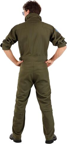 Deluxe Top Gun Flight Suit Costume for Men - Adult Fighter Pilot Uniform Jumpsuit - Top Gun Maverick Cosplay Costume in Saudi Arabia