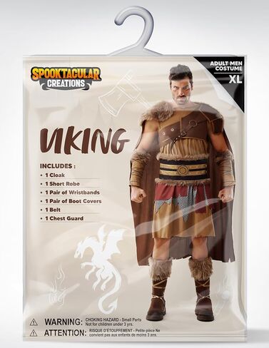 Spooktacular Creations Halloween Viking Costume Men, Barbarian Costume Men, Adult Viking Outfit for Halloween Party in Saudi Arabia