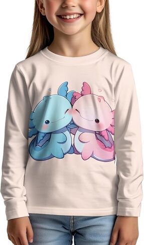 T Shirt for Girls 3-16Y Long Sleeve Crew Neck Shirt Casual Fall Costume Outdoors Athletic T-Shirt in Kuwait