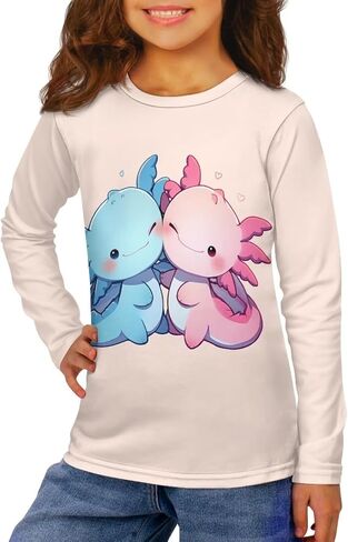 T Shirt for Girls 3-16Y Long Sleeve Crew Neck Shirt Casual Fall Costume Outdoors Athletic T-Shirt in Kuwait
