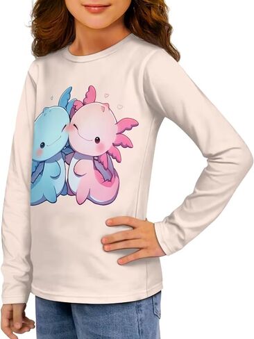 T Shirt for Girls 3-16Y Long Sleeve Crew Neck Shirt Casual Fall Costume Outdoors Athletic T-Shirt in Kuwait
