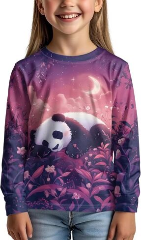 T Shirt for Girls 3-16Y Long Sleeve Crew Neck Shirt Casual Fall Costume Outdoors Athletic T-Shirt in Kuwait