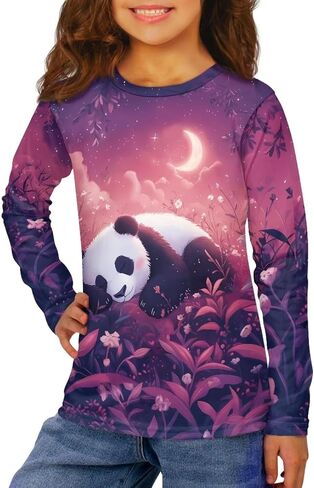 T Shirt for Girls 3-16Y Long Sleeve Crew Neck Shirt Casual Fall Costume Outdoors Athletic T-Shirt in Kuwait