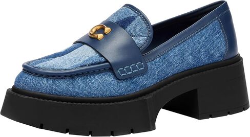 Coach Women's Leah Platform Loafer, Charcoal/Black, 7 in Saudi Arabia