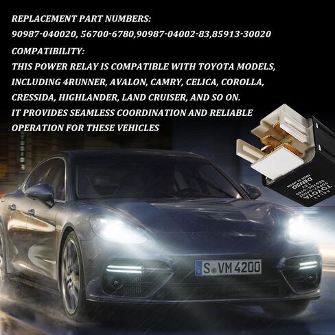 Relay 90987-04002 056700-6780, Starter Relays, 12V 40A 5Pins Automotive Power Relays, Car Accessories High-Performance Plug-in Type Relay Compatible with Toyota 4Runner RAV4 Previa Lexus GS300 in Saudi Arabia