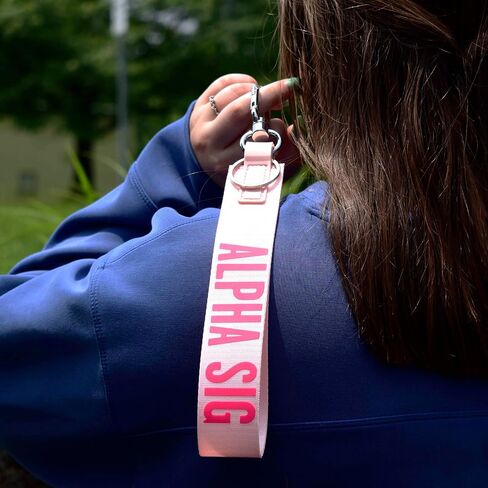 Sorority Shop Delta Zeta Keychain - Hands-Free Wristlet Lanyard Keychain with Sorority Nickname, 9" Durable Polyester Strap with Alloy Hardware, Holder for Keys, Wallet, Accessories in Saudi Arabia