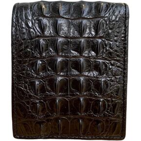 Genuine Alligator Bifold Wallets For Men, Real Crocodile Men's Wallet (Alligator Hornback Leather, Dark Brown) in Saudi Arabia