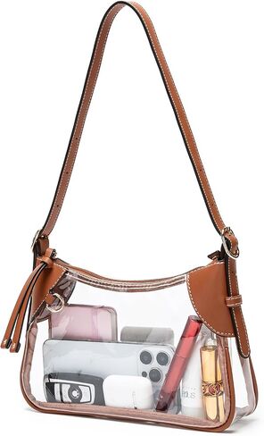 Clear Bag for Stadium Events - Adjustable Strap Clear Shoulder Bag for Concerts & Sports, Game Day Approved in Saudi Arabia