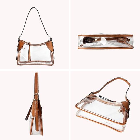 Clear Bag for Stadium Events - Adjustable Strap Clear Shoulder Bag for Concerts & Sports, Game Day Approved in Saudi Arabia