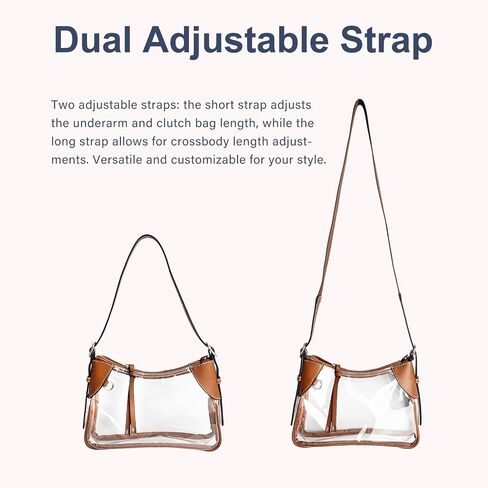 Clear Bag for Stadium Events - Adjustable Strap Clear Shoulder Bag for Concerts & Sports, Game Day Approved in Saudi Arabia