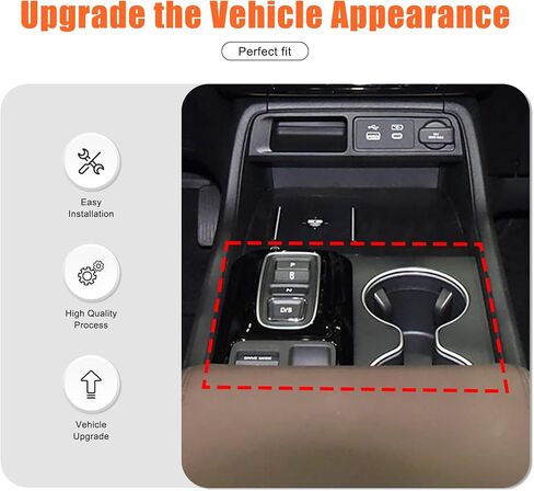 Gear Shift Panel Cover for Honda Pilot 2023-2024, Central Control Gear Shift Knob Console Panel Trims, Center Console Cup Holder Frame Anti-Scratch Protector Interior Accessories, ABS (Carbon Fiber) in Saudi Arabia