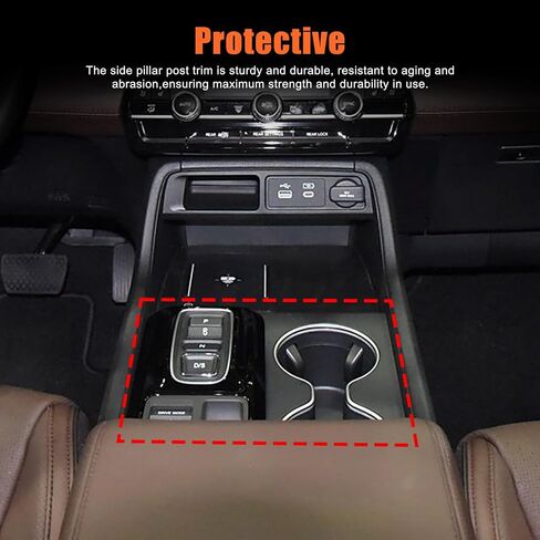 Gear Shift Panel Cover for Honda Pilot 2023-2024, Central Control Gear Shift Knob Console Panel Trims, Center Console Cup Holder Frame Anti-Scratch Protector Interior Accessories, ABS (Carbon Fiber) in Saudi Arabia
