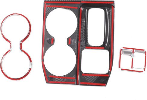 Gear Shift Panel Cover for Honda Pilot 2023-2024, Central Control Gear Shift Knob Console Panel Trims, Center Console Cup Holder Frame Anti-Scratch Protector Interior Accessories, ABS (Carbon Fiber) in Saudi Arabia