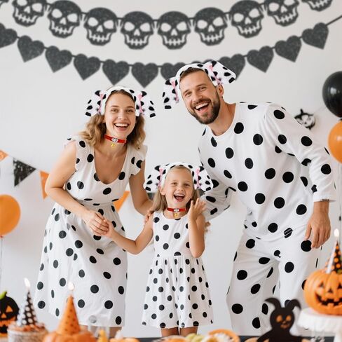 Dalmatian Costume Set, Dalmatian Ears Headband Tail for Women Girls, Halloween Cosplay Puppy Dog Dress Up Costume in Saudi Arabia