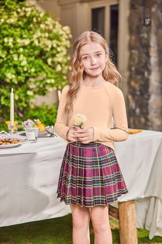 Arshiner Girls Raglan Long Sleeve Shirts Crew Neck Soft Casual Tunic Tops Kids Girls Basic Tees Blouses in Saudi Arabia