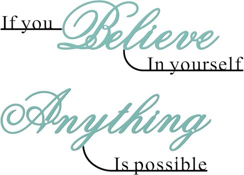 Resama If You Believe in Yourself,Anything is Possible Wall Art Decor 2 Pcs Metal Inspiration Encouragement Wall Art Sayings Black Inspirational Quotes Hanging Decoration in Kuwait
