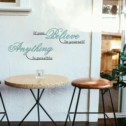 Resama If You Believe in Yourself,Anything is Possible Wall Art Decor 2 Pcs Metal Inspiration Encouragement Wall Art Sayings Black Inspirational Quotes Hanging Decoration in Kuwait