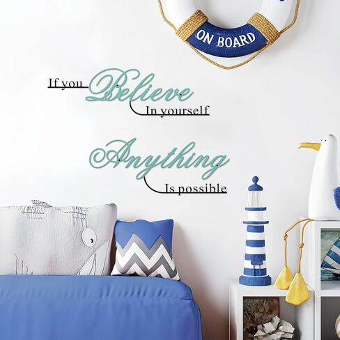 Resama If You Believe in Yourself,Anything is Possible Wall Art Decor 2 Pcs Metal Inspiration Encouragement Wall Art Sayings Black Inspirational Quotes Hanging Decoration in Kuwait