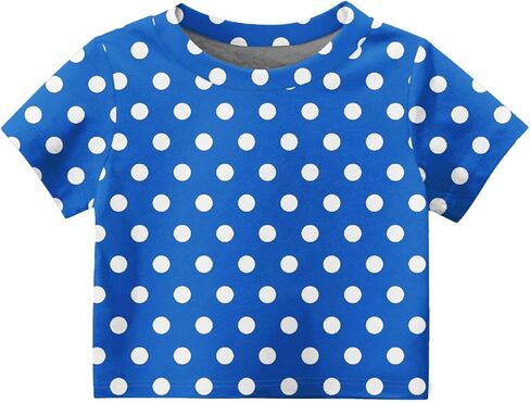 تي شيرت صيفي كاجوال بأكمام قصيرة ورقبة دائرية وأكمام قصيرة للفتيات in Kuwait