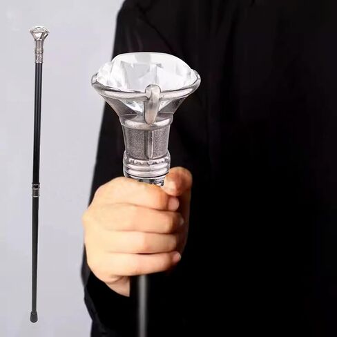 Gold Costume Walking Cane Metal Crystal Walking Stick Elegant Prop Stick Pimp Canes for Adults and Kids Halloween Pimp Canes (Gold,91cm/35.8in) in Saudi Arabia