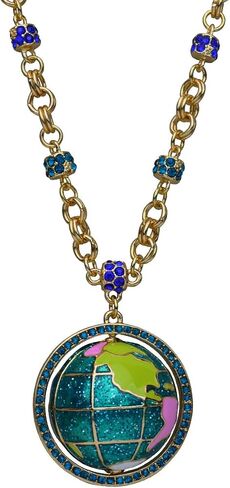Ritzy Couture World Around Us Spinning Earth Globe Travel Adjustable (Goldtone) Necklace Jewelry for Women’s in Saudi Arabia