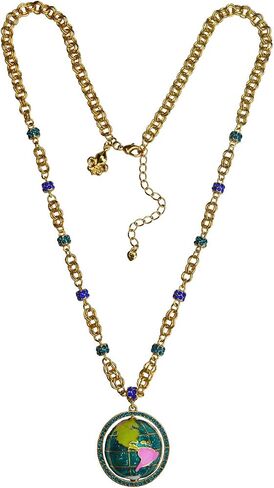 Ritzy Couture World Around Us Spinning Earth Globe Travel Adjustable (Goldtone) Necklace Jewelry for Women’s in Saudi Arabia