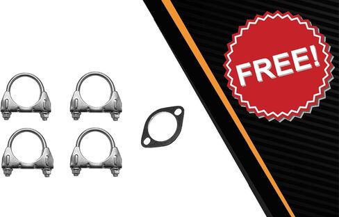 Exhaust Resonator Pipe Muffler and Resonator Pipe Compatible for 2008-2010 Chrysler Town & Country 4.0L | Stainless Steel | Northeastern Exhaust | Free Clamps and Gasket Included | Direct-Fit in Saudi Arabia