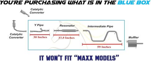 Exhaust Flex Y Pipe Resonator Intermediate Pipe Compatible for 2004 Chevy Malibu 3.5L | Stainless Steel | Northeastern Exhaust | Includes Gasket, Clamp, Hanger and Bolts & Nuts in Saudi Arabia