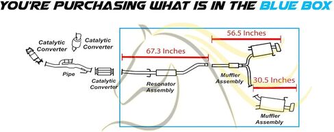 Northeastern Exhaust | Stainless Steel Resonator and Muffler Assembly Exhaust System Kit Compatible for Acura TL 2009-2014 3.5L | Free Clamps and Gaskets | Automotive Replacement Part in Saudi Arabia