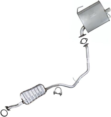 Exhaust Resonator and Muffler Kit Compatible for 2012-2016 Subaru Impreza 2.0L | Stainless Steel | Northeastern Exhaust | Free Gaskets and Clamp included | Direct Fit in Saudi Arabia