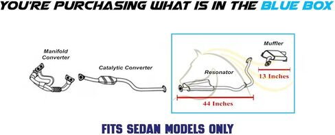 Exhaust Resonator and Muffler Kit Compatible for 2012-2016 Subaru Impreza 2.0L | Stainless Steel | Northeastern Exhaust | Free Gaskets and Clamp included | Direct Fit in Saudi Arabia