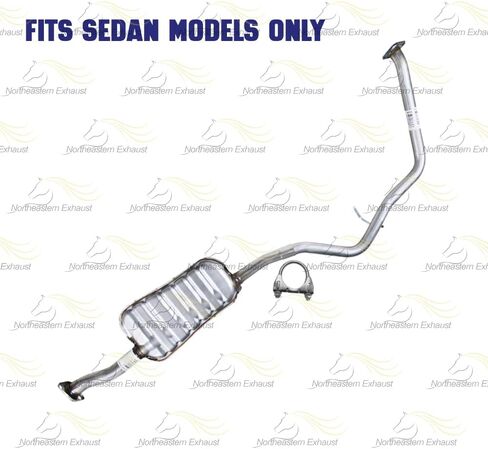 Exhaust Resonator and Muffler Kit Compatible for 2012-2016 Subaru Impreza 2.0L | Stainless Steel | Northeastern Exhaust | Free Gaskets and Clamp included | Direct Fit in Saudi Arabia
