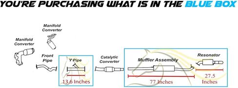 Exhaust Y Pipe Muffler and Resonator Pipe Compatible for 2004-2006 Lexus RX330 3.3L | Stainless Steel | Northeastern Exhaust | Free Gaskets, Clamps and Sleeve | Automotive Replacement Part in Saudi Arabia