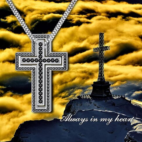 SOULMEET Matching Cross Couple Crosses Necklace with Diamond Cut CZ Always Be with You Silver Faith Crosses Set Necklace for Mother Family Sisters Friends Relationship in Saudi Arabia