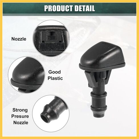 Windshield Wiper Washer Nozzle Spray Jet Fit for Ford Escape 2009-2012 No.8L8Z17603AA - Pack of 2 Black Auto Replacement Parts in Saudi Arabia